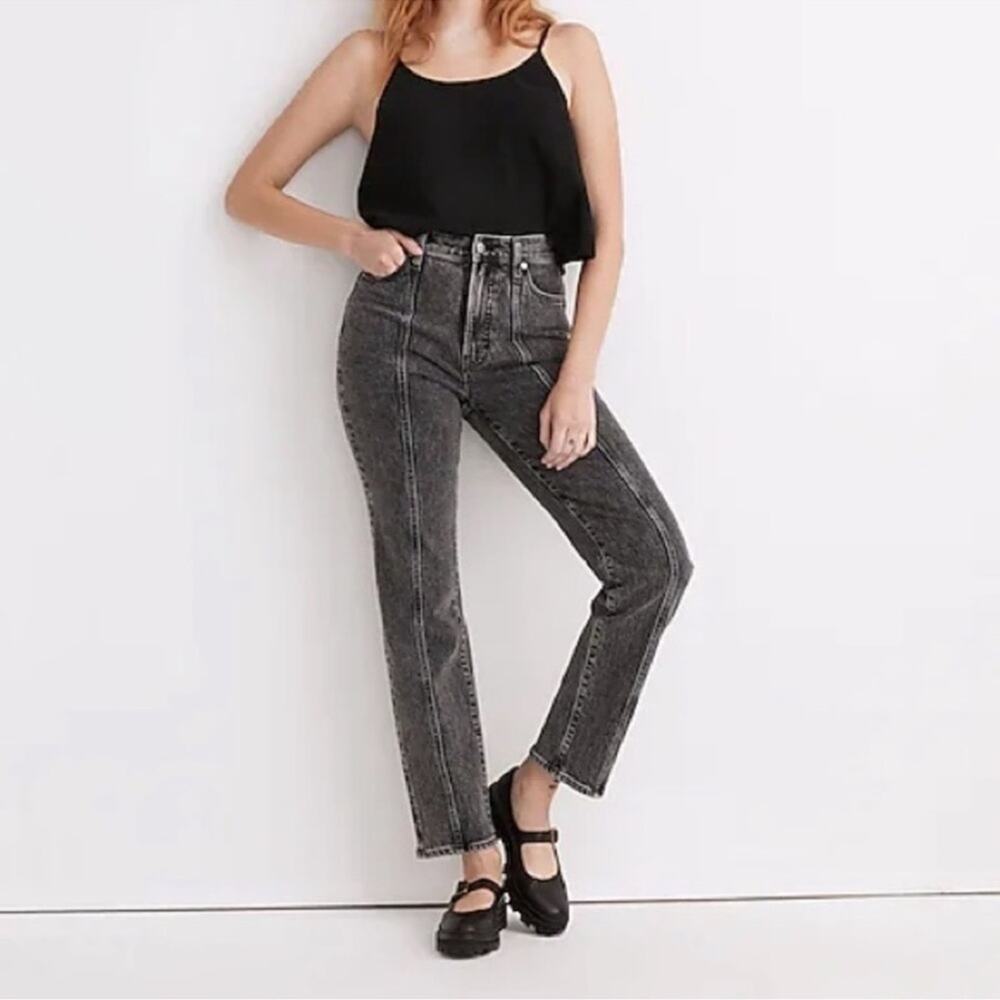 Madewell The Perfect Vintage Straight Jean Meaford Wash Grey Seamed sz 26